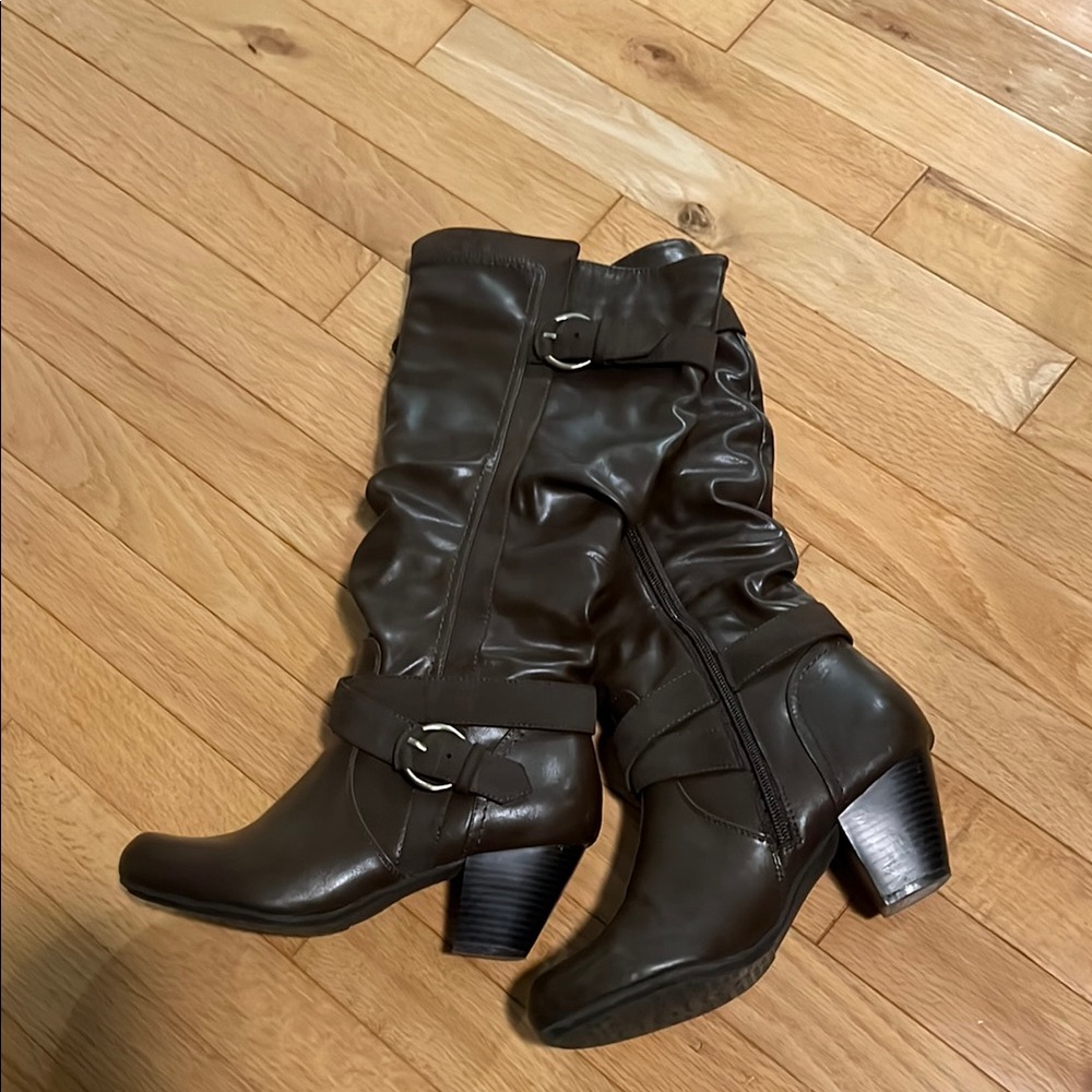 Rialto “Crystal” Brown Knee-High Boots